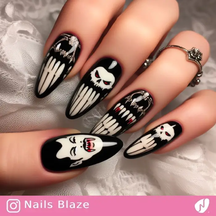 Vampire Fangs Nails | Halloween - NB787